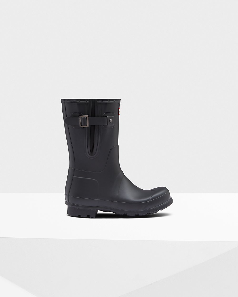 Men Hunter Original Side Adjustable | Short Rain Boots Black | NZ-27651-GODA